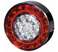 HELLA Feu arrière - LED - 12V - Montage en saillie/Raccord fileté - ECE - Couleur du voyant: limpide/rouge - Câble: 265mm - Fiche: AMP - droite/gauche - Quantité: 24 - 2SD 010 546-127