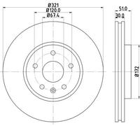 Hella Frein Disque Set Avant 54870PRO Pour Chevrolet Equinox 3.0 Souple AWD OEM