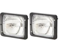 Hella Halogène Projecteur principal - 12V / 24V - Chiffre de référence: 10 - ECE - transparent - Fiche: Fiche plate - droite/gauche - 1AA 004 109-041 (Lot de 2)