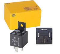 HELLA Relais, courant de travail - 12V - 4pôle - Schéma de câblage: S2 - Fiche: B - Relais à courant de travail - Couleur: noir - avec support - 4RA 933 332-511