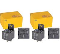 HELLA Relais, courant de travail - 12V - 5pôle - Relais inverseurs - avec support - Quantité: 1-4RD 933 332-391 (Lot de 2)