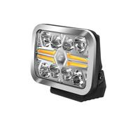 HELLA VALUEFIT LED Projecteur longue portée - Blade Chrome RE 9" - 12V / 24V - rectangulaire - Chiffre de référence: 25 - limpide - Couleur lumineuse: blanc/ambre - Câble: 500mm - 1FJ 357 199-081