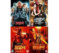 Hellboy 1-4 Movies Collection DVD - Hellboy 1 / Hellboy 2: The Golden Army / Hellboy 3: Ready To Raise Hell / Hellboy: The Crooked Man DVD