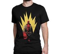 Hellboy Graphic T-Shirt Cotton Tee Printed Tee Men Top Black XL