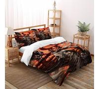Hellboy Literie Set Dessin animé Fantaisie Art 3D Imprimé Microfibre avec Taies d'oreiller pour Adultes King（220x240cm）