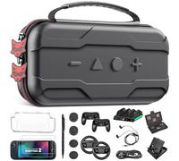 HELLCOOL Kit de coque pour Nintendo Switch 2, étui de transport avec protecteur d'écran, coque station d'accueil, station de charge, volant, emplacements pour cartes de jeu et rangement d'accessoires