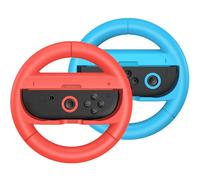 HELLCOOL Lot de 2 volants Switch 2 compatibles avec Switch Joypad spécialement conçus pour Mario Kart 9 World, bouton SL/SR plus grand, ergonomique, orange et bleu