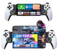 HELLCOOL Manette de Jeu Mobile Bluetooth pour iOS/Android/Switch/OLED/Switch 2, Télécommande Sans Fil pour Xbox/Steam/GeForce Now/MFi Apple Arcade/Roblox, Manette avec Joystick à Effet Hall et RGB