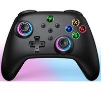 HELLCOOL Manette sans fil pour console Switch/Lite/OLED - Avec look RVB cool, fonction programmable/turbo/réveil, joysticks précis, double moteur vibration