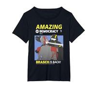 Helldivers 2 Amazing Democracy Comic Book Style Video Game T-Shirt, Femme Grandes Tailles, Noir, 2X