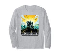 Helldivers 2 Colorful Sony PlayStation Video Game Poster Manche Longue