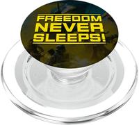 Helldivers 2 Freedom Never Sleeps Yellow Text Video Game PopSockets PopGrip pour MagSafe