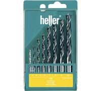 Heller 205241 Jeu de forets pour le bois 8 pièces 3 mm, 4 mm, 5 mm, 6 mm, 7 mm, 8 mm, 9 mm, 10 mm tige cylindrique 1 set