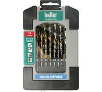 Heller 312264 HSS-Co Stepstar 19 tlg. HSS-Co Jeu de forets pour le métal DIN 338 manche conique 1 set
