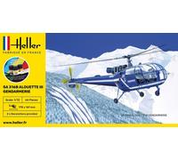 HELLER 56286 MAQUETTE HELICOPTERE STARTER KIT SA 316 ALOUETTE III GENDARMERIE 1/