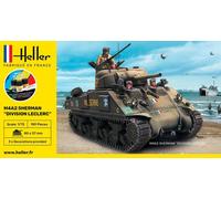 HELLER 56894 MAQUETTE MILITAIRE CHAR STARTER KIT M4A2 SHERMAN DIVISION LECLERC 1