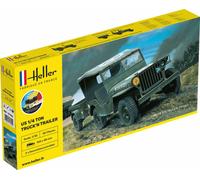 Heller 57105 - 1:3 5 Démarreur Kit US 1/4 Tonne Truck 'N Trailer - Neuf