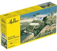 Heller - 79997 - Construction Et Maquettes - Us 1/4 Ton Truck & Trailer - Echelle 1/72ème