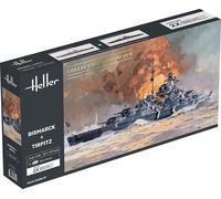 Heller 85078 Bismarck + Tirpitz TWINSET 1:400 Kit Maquette Bateau Neuf