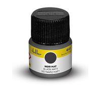 Peinture acrylique à l'eau pour maquettes - HELLER - 33 Noir mat - Contenance 12 ml - Pour les 15 ans et plus