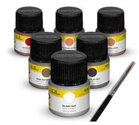 Heller 9406 Colour Ships Lot de 6 Pots de Voile Acrylique 12 ML + Pinceau