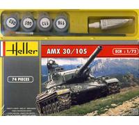 Heller Amx 30/105 Réservoir Modèle-kit + Couleur Brosse Gluten 1:72 Kit Jeu