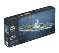 Heller - Coffret prestige Maquette bateau porte avions Charles de Gaulle avec accessoires (colle, peintures