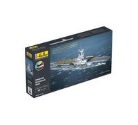 Heller - Coffret prestige Maquette bateau porte avions Charles de Gaulle avec accessoires (colle, peintures