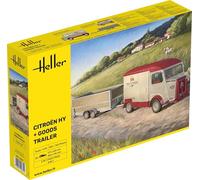Maquette Camionnette Citroen Hy + Goods Trailer |heller|50331| 1:24 Maquette Cha