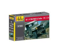 Heller - Maquette Camion US 1/4 Ton et remorque - Échelle 1/35 - Réf. 81105