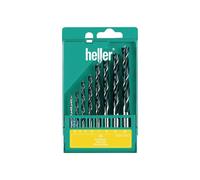 Heller 205241 Jeu de forets pour le bois 8 pièces 3 mm, 4 mm, 5 mm, 6 mm, 7 mm, 8 mm, 9 mm, 10 mm tige cylindrique 1 set