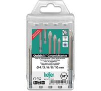 Jeu de forets QuickBit® Ceramik Master 5 pces. D.4,5,6,8,10mm tige 6 pans HELLER