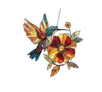 Heller Kolibri Attrape-soleil pour fenêtre, acrylique coloré, points de lumière réfléchissants pour la décoration intérieure et extérieure, crée un attrape-soleil colibri simple avec chaîne pour
