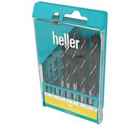 Heller 205241 Jeu de forets pour le bois 8 pièces 3 mm, 4 mm, 5 mm, 6 mm, 7 mm, 8 mm, 9 mm, 10 mm tige cylindrique 1 set