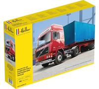 Heller Maquette, 81702, volvo f12-20 globe trotter & container semi trailer,1/32