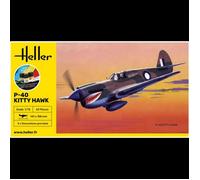 HELLER - Maquette Avion Starter Kit P-40 Kitty Hawk |heller|56266| 1:72 - Ref : 14465