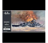 HELLER - Maquette Bateau Bismarck + Tirpitz Twinset Heller 85078 1/400ème Maquette Char Promo - Ref : 13821