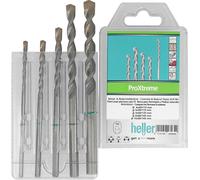 Heller ProXtreme 28264 2 carbure de tungstène Jeu de forets pour béton 5 pièces 4 mm, 5 mm, 6 mm, 8 mm, 10 mm manche triangulaire 1 set