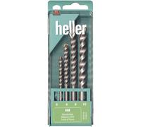 Heller Tools 17744 3 carbure de tungstène Jeu de forets spiralés pour pierre 4 pièces 5 mm, 6 mm, 8 mm, 10 mm tige cylindrique