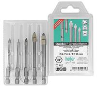 Heller Tools QuickBit CeramicMaster, Foret pour le verre et le carrelage, L'expert pour les materiaux difficiles, 5 pièces 4/5/6/8/10