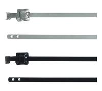 HellermannTyton 111-00149 MLT24SSC10-SS316/SP-BK Serre-câble 10 mm noir collier métallique pour fortes charges, stabilisé aux UV 1 pc(s)