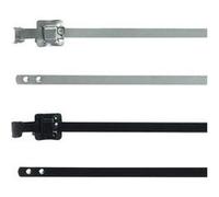 HellermannTyton 111-00149 MLT24SSC10-SS316/SP-BK Serre-câble 10 mm noir collier métallique pour fortes charges, stabilisé aux UV Noir G