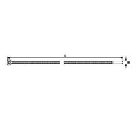 HELLERMANNTYTON 111-03259 T30R-HS-NA-C1 Serre-câble 150 mm 3.50 mm Naturel stabilisé à la Chaleur 100 pc(s)