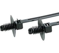 HellermannTyton 150-55610 T18RDP5-PA66-BK Serre-câble 110 mm 2.50 mm noir avec pied ancre et jupe 500 pc(s)