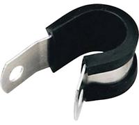 HellermannTyton ALU20C Bride de montage 211-15200 Plage de Ø du faisceau 28.60 mm (max) avec profilé de protection en chloroprène