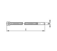 HellermannTyton Serre-câble T18R-W-BK-C1 100 mm 2,50 mm noir résistant aux intempéries 100 pcs