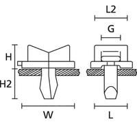 HellermannTyton TY5K3-PA66HS-NA Embase de fixation enfichable 152-11309 Plage de Ø du faisceau 9.30 mm (max) avec éléments de