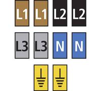 HellermannTyton WIC2-L1,L2,L3,N,Earth-PA66-MIX Clip de marquage Impression L1, L2, L3, N, Erde 561-02300