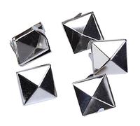 Hellery 100pcs 12mm Pyramid Studs Spots Spikes Rivets Punk Leathercraft Argent Bricolage