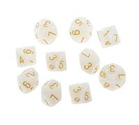 Hellery 10pcs Multi-Faces D6 D10 D12 D20 D & Board Games Jouets, Blanc